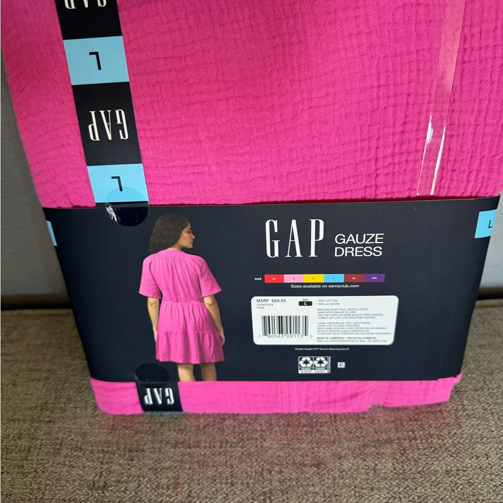 GAP Vibrant Pink Gauze Dress - Picture 2 of 2
